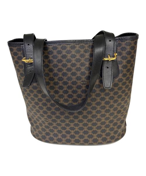 CELINE（セリーヌ）CELINE (セリーヌ) トートバッグ　マカダム ブラック×ブラウンの古着・服飾アイテム