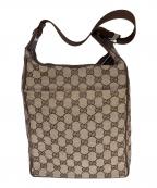 GUCCIグッチ）の古着「ショルダーバッグ　GGキャンバス」｜ベージュ