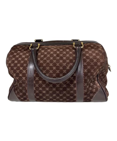 CELINE（セリーヌ）CELINE (セリーヌ) ミニボストンバッグ　マカダム　スウェード ブラウンの古着・服飾アイテム