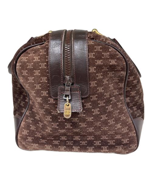 CELINE（セリーヌ）CELINE (セリーヌ) ミニボストンバッグ　マカダム　スウェード ブラウンの古着・服飾アイテム