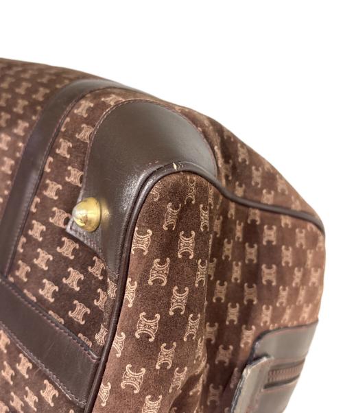 CELINE（セリーヌ）CELINE (セリーヌ) ミニボストンバッグ　マカダム　スウェード ブラウンの古着・服飾アイテム