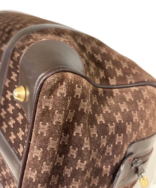 CELINE（セリーヌ）CELINE (セリーヌ) ミニボストンバッグ　マカダム　スウェード ブラウンの古着・服飾アイテム