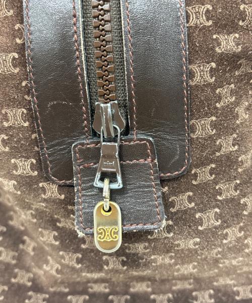 CELINE（セリーヌ）CELINE (セリーヌ) ミニボストンバッグ　マカダム　スウェード ブラウンの古着・服飾アイテム