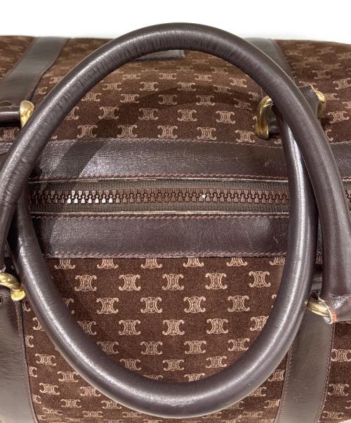 CELINE（セリーヌ）CELINE (セリーヌ) ミニボストンバッグ　マカダム　スウェード ブラウンの古着・服飾アイテム