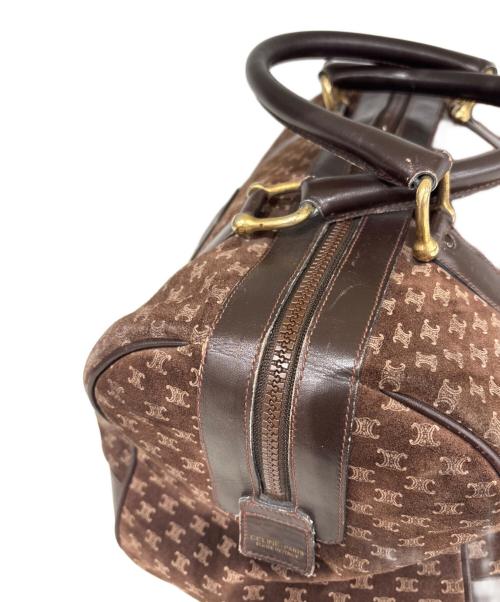 CELINE（セリーヌ）CELINE (セリーヌ) ミニボストンバッグ　マカダム　スウェード ブラウンの古着・服飾アイテム