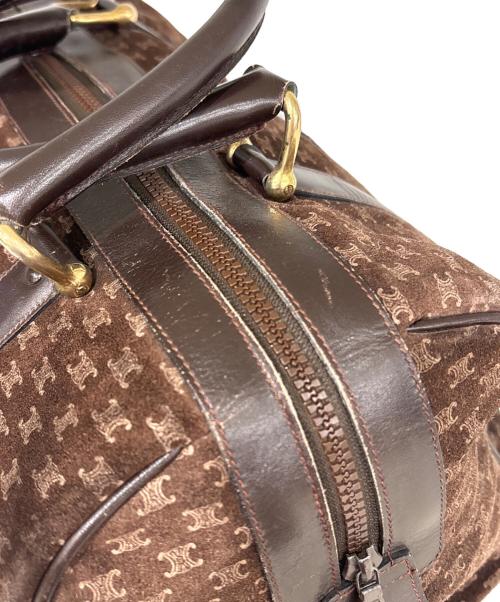 CELINE（セリーヌ）CELINE (セリーヌ) ミニボストンバッグ　マカダム　スウェード ブラウンの古着・服飾アイテム