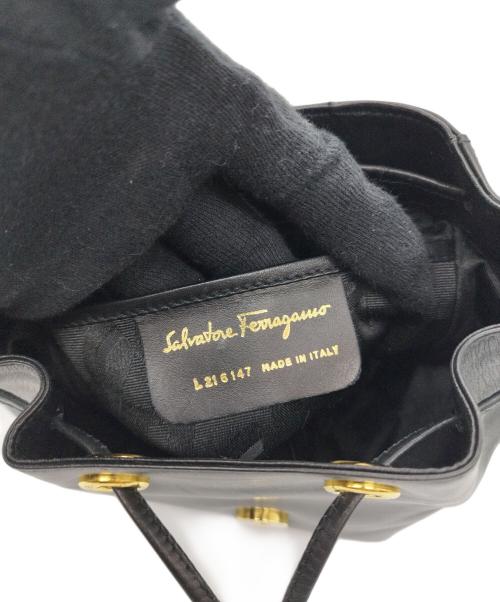 Salvatore Ferragamo（サルヴァトーレ フェラガモ）Salvatore Ferragamo (サルヴァトーレ フェラガモ) ガンチーニレザーリュック ブラックの古着・服飾アイテム