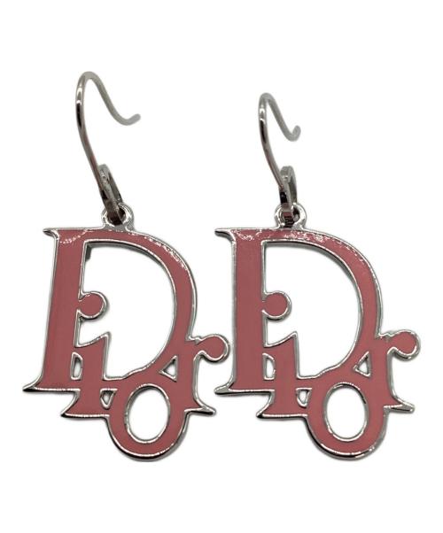 Christian Dior（クリスチャン ディオール）Christian Dior (クリスチャン ディオール) ロゴピアス ピンク×シルバーの古着・服飾アイテム