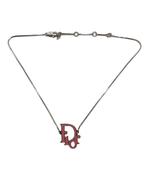Christian Dior（クリスチャン ディオール）Christian Dior (クリスチャン ディオール) ロゴネックレス ピンク×シルバーの古着・服飾アイテム