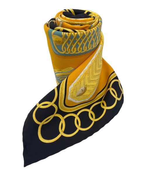 HERMES（エルメス）HERMES (エルメス) カレ70 イエロー×ブラックの古着・服飾アイテム