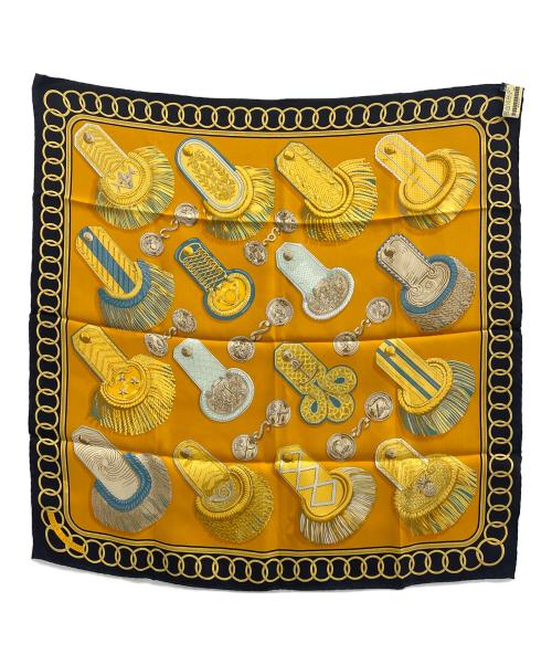 HERMES（エルメス）HERMES (エルメス) カレ70 イエロー×ブラックの古着・服飾アイテム