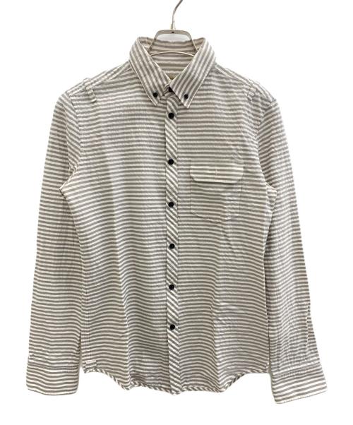BALENCIAGA（バレンシアガ）BALENCIAGA (バレンシアガ) ボタンダウンシャツ グレー×ホワイト サイズ:SIZE Mの古着・服飾アイテム