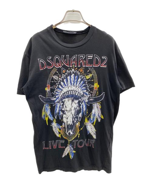 DSQUARED2（ディースクエアード）DSQUARED2 (ディースクエアード) 半袖カットソー ブラック サイズ:Lの古着・服飾アイテム