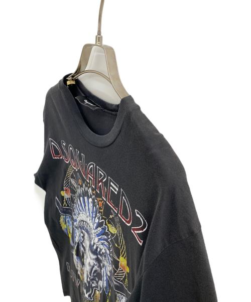 DSQUARED2（ディースクエアード）DSQUARED2 (ディースクエアード) 半袖カットソー ブラック サイズ:Lの古着・服飾アイテム