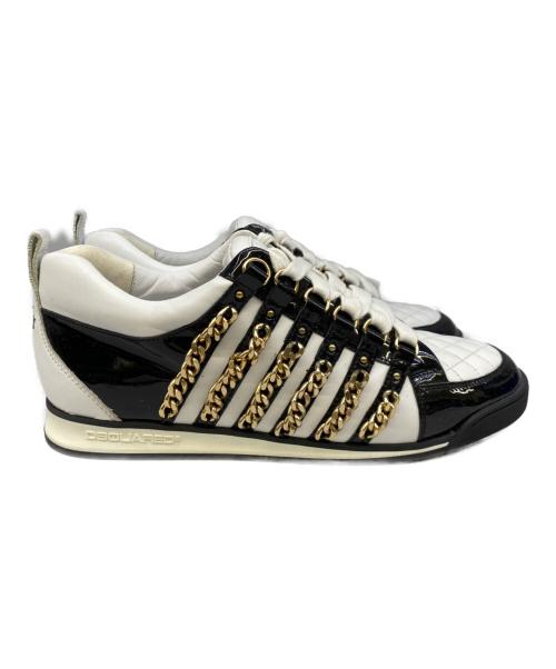 DSQUARED2（ディースクエアード）DSQUARED2 (ディースクエアード) ローカットスニーカー ブラック×ホワイト サイズ:39の古着・服飾アイテム