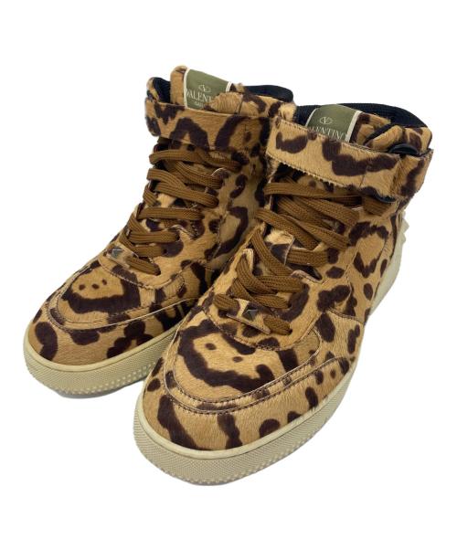 VALENTINO（ヴァレンティノ）VALENTINO (ヴァレンティノ) ハイカットスニーカー ブラウン サイズ:41の古着・服飾アイテム