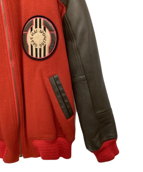 HAI SPORTING GEAR（ハイスポーツギア）HAI SPORTING GEAR (ハイスポーツギア) レザースリーブウールスタジャン レッド サイズ:Mの古着・服飾アイテム
