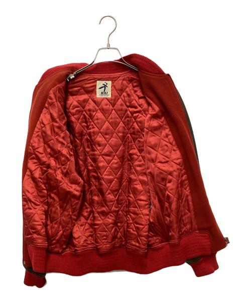HAI SPORTING GEAR（ハイスポーツギア）HAI SPORTING GEAR (ハイスポーツギア) レザースリーブウールスタジャン レッド サイズ:Mの古着・服飾アイテム