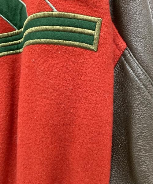 HAI SPORTING GEAR（ハイスポーツギア）HAI SPORTING GEAR (ハイスポーツギア) レザースリーブウールスタジャン レッド サイズ:Mの古着・服飾アイテム