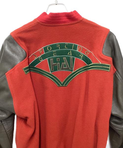 HAI SPORTING GEAR（ハイスポーツギア）HAI SPORTING GEAR (ハイスポーツギア) レザースリーブウールスタジャン レッド サイズ:Mの古着・服飾アイテム