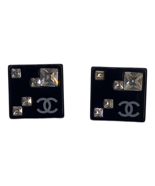 CHANEL（シャネル）CHANEL (シャネル) スクエアライトストーンピアス ブラックの古着・服飾アイテム