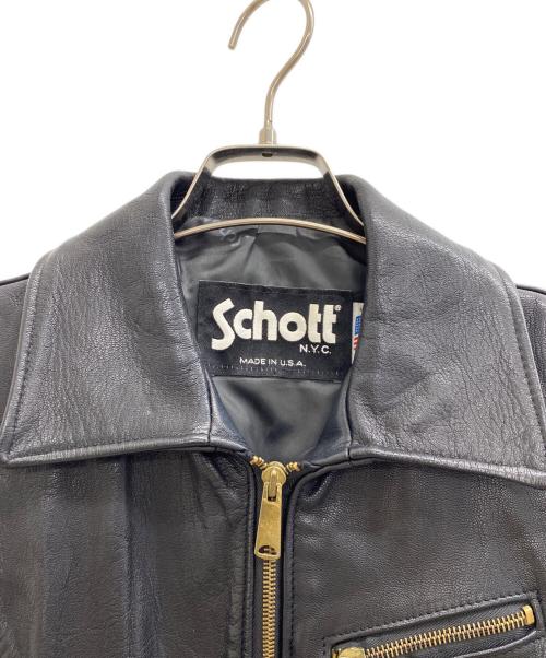 Schott（ショット）Schott (ショット) レザーベスト ブラック サイズ:Mの古着・服飾アイテム