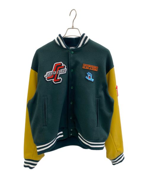 SANTA CRUZ（サンタクルーズ）SANTA CRUZ (サンタクルーズ) ビッグシルエット ワッペンアレンジ スタジャン グリーン×イエロー サイズ:Mの古着・服飾アイテム