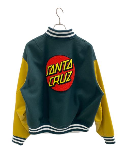 SANTA CRUZ（サンタクルーズ）SANTA CRUZ (サンタクルーズ) ビッグシルエット ワッペンアレンジ スタジャン グリーン×イエロー サイズ:Mの古着・服飾アイテム