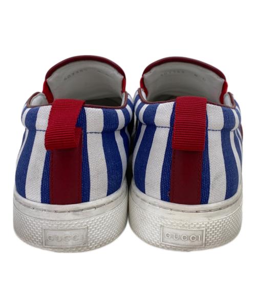 GUCCI（グッチ）GUCCI (グッチ) スリッポン ホワイト×ブルー サイズ:SIZE 8の古着・服飾アイテム