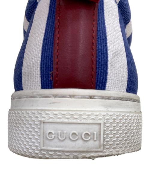 GUCCI（グッチ）GUCCI (グッチ) スリッポン ホワイト×ブルー サイズ:SIZE 8の古着・服飾アイテム