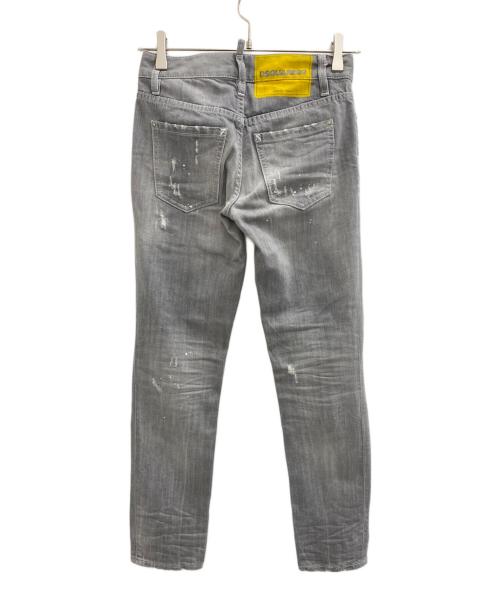 DSQUARED2（ディースクエアード）DSQUARED2 (ディースクエアード) クラッシュジーンズ グレー サイズ:34の古着・服飾アイテム