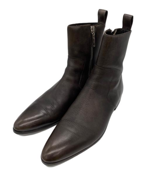 DOLCE & GABBANA（ドルチェ＆ガッバーナ）DOLCE & GABBANA (ドルチェ＆ガッバーナ) サイドジップブーツ ブラウン サイズ:7の古着・服飾アイテム