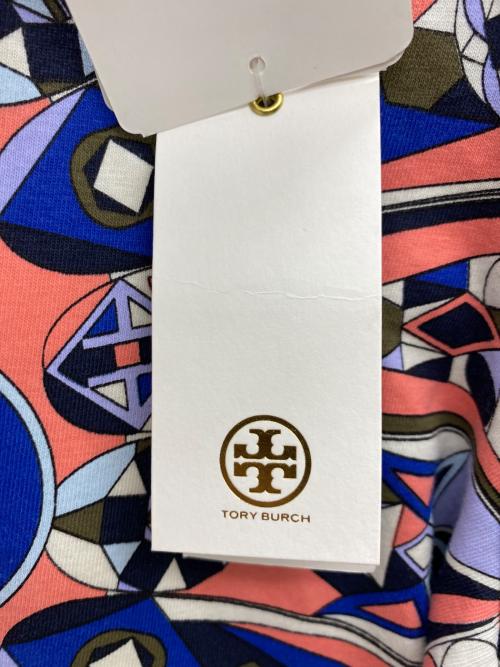 TORY BURCH（トリーバーチ）TORY BURCH (トリーバーチ) 半袖カットソー ホワイト×ブルー サイズ:SIZE M 未使用品の古着・服飾アイテム