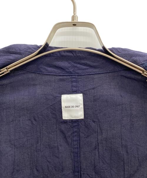sage de cret（ｻｰｼﾞｭﾃﾞｸﾚ）sage de cret (サージュデクレ) オープンカラーシャツ ネイビー サイズ:SIZE Mの古着・服飾アイテム
