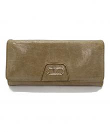 CELINE（セリーヌ）の古着「エナメル長財布」｜カーキ