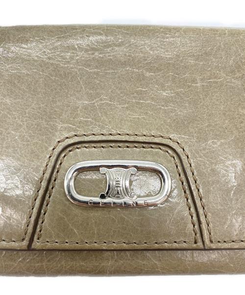 CELINE（セリーヌ）CELINE (セリーヌ) エナメル長財布 カーキの古着・服飾アイテム