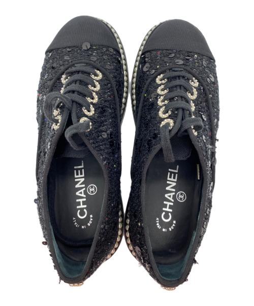 CHANEL（シャネル）CHANEL (シャネル) フェイクパールシューズ ブラック サイズ:37¹/₂の古着・服飾アイテム