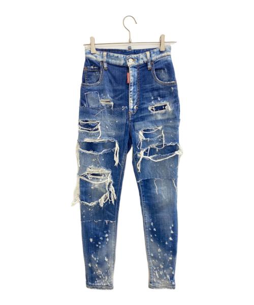 DSQUARED2（ディースクエアード）DSQUARED2 (ディースクエアード) ダメージデニムパンツ インディゴ サイズ:SIZE M(38)の古着・服飾アイテム