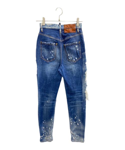 DSQUARED2（ディースクエアード）DSQUARED2 (ディースクエアード) ダメージデニムパンツ インディゴ サイズ:SIZE M(38)の古着・服飾アイテム