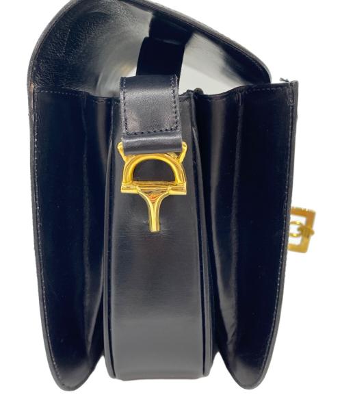 CELINE（セリーヌ）CELINE (セリーヌ) ショルダーバッグ ブラック×ゴールドの古着・服飾アイテム