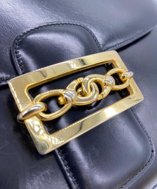 CELINE（セリーヌ）CELINE (セリーヌ) ショルダーバッグ ブラック×ゴールドの古着・服飾アイテム
