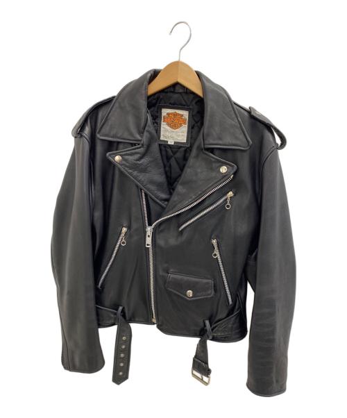 HARLEY-DAVIDSON（ハーレーダビッドソン）HARLEY-DAVIDSON (ハーレーダビッドソン) ダブルライダースジャケット ブラック サイズ:SIZE 38Rの古着・服飾アイテム