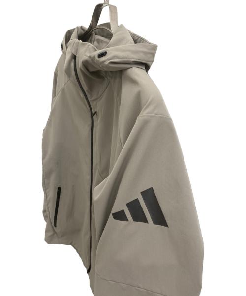 adidas（アディダス）adidas (アディダス) フーデッドジャケット グレー サイズ:Lの古着・服飾アイテム