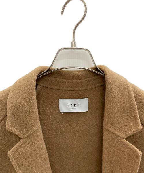ETRE（エトレ）ETRE (エトレ) リバーストールロングコート ブラウン サイズ:Sの古着・服飾アイテム