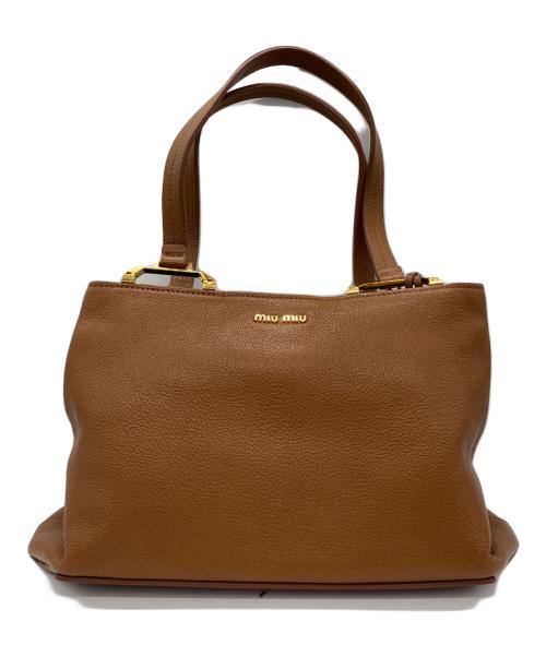 MIU MIU（ミュウミュウ）MIU MIU (ミュウミュウ) マドラス ブラウン×ブルーの古着・服飾アイテム