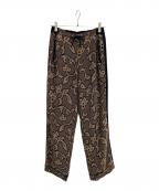 TODAYFULトゥデイフル）の古着「ジャガードリーフラフパンツ」｜ベージュ×ブラック