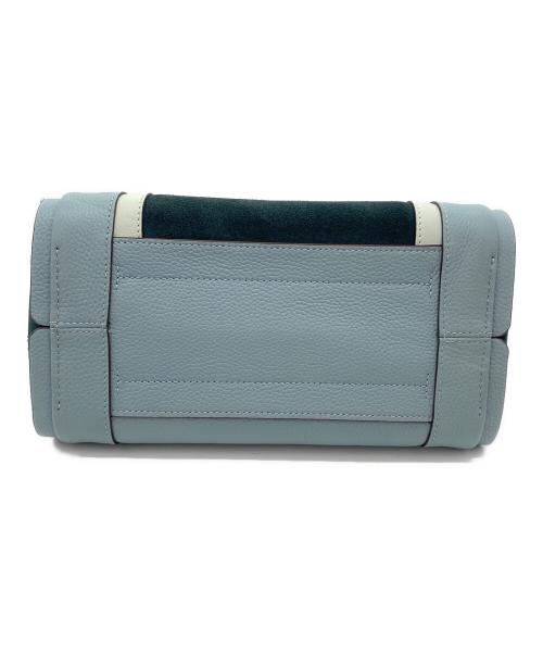 Kate Spade（ケイトスペード）Kate Spade (ケイトスペード) ノット カラーブロック レザー アンド スエード ミディアム クロスボディ トート スカイブルーの古着・服飾アイテム