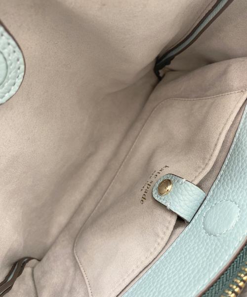 Kate Spade（ケイトスペード）Kate Spade (ケイトスペード) ノット カラーブロック レザー アンド スエード ミディアム クロスボディ トート スカイブルーの古着・服飾アイテム