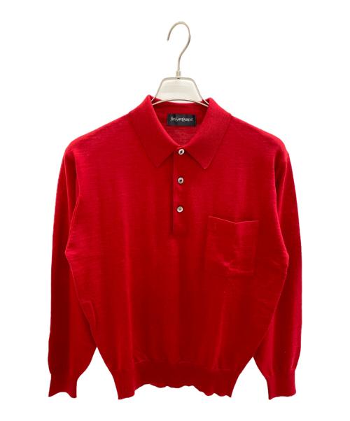 Yves Saint Laurent（イヴサンローラン）Yves Saint Laurent (イヴサンローラン) ニットポロシャツ レッド サイズ:LAの古着・服飾アイテム