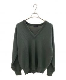 Yves Saint Laurent（イヴサンローラン）の古着「Vネックニット」｜グリーン